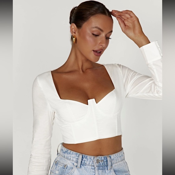 MESHKI ZAHARA SHIRT - white - NWT - Picture 1 of 4